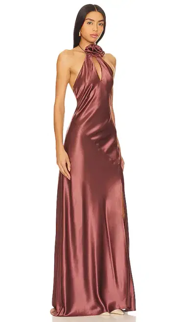 NICHOLAS Ana Halter Dress With Removable Flower | Thumbnail 2