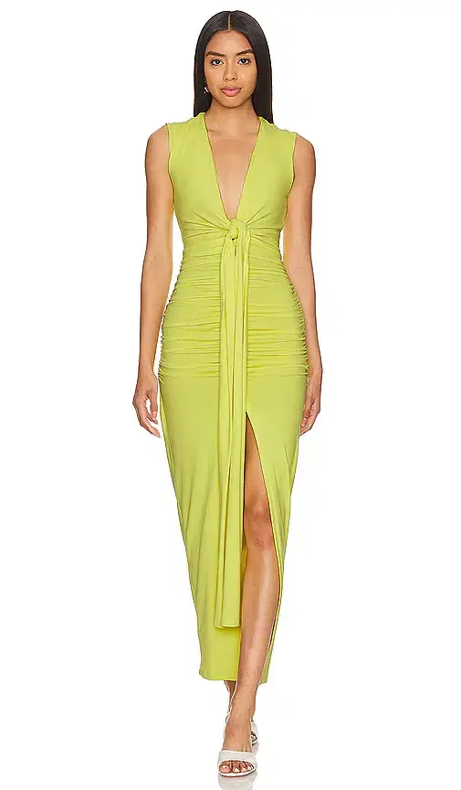 susana monaco Tie Front Gathered Dress