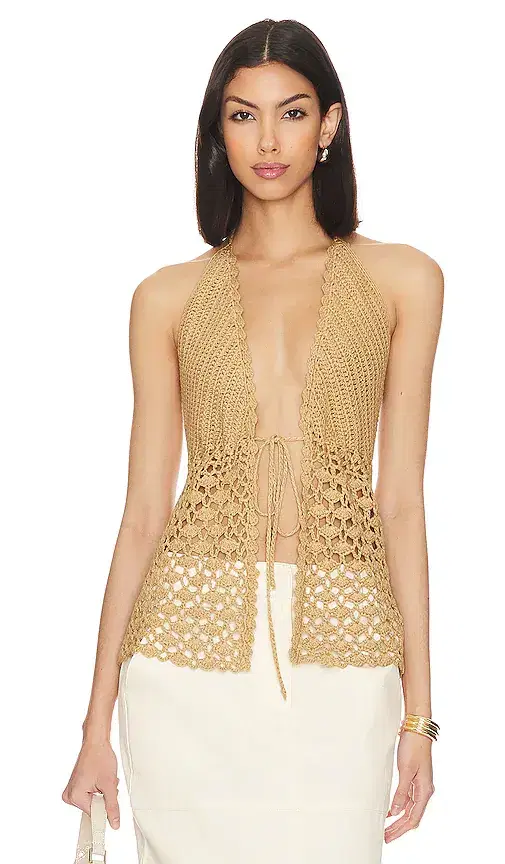 MORE TO COME Alice Tie Front Top