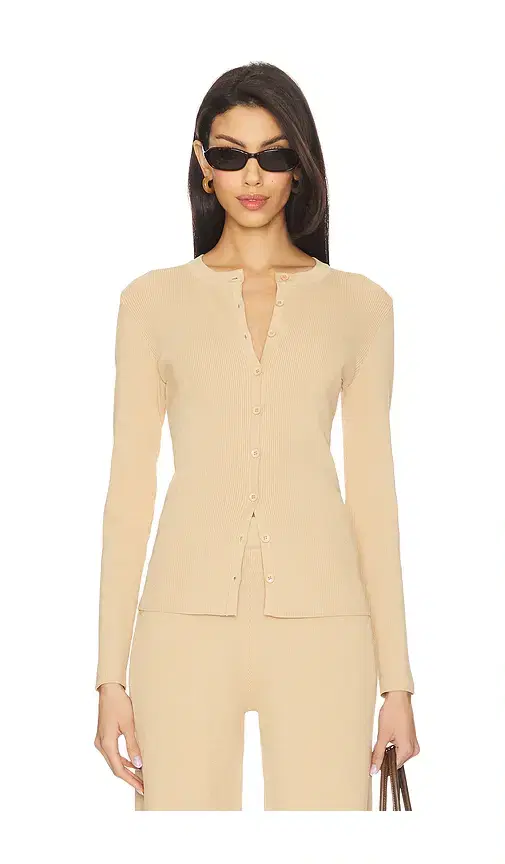 Fine Knit Ribbed Cardigan