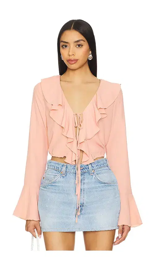 MORE TO COME Denise Ruffle Tie Top
