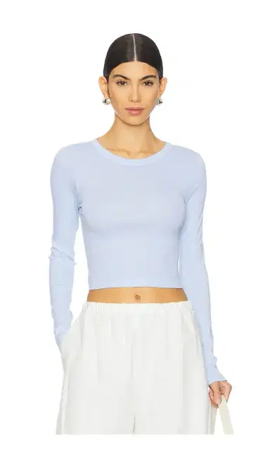 ENZA COSTA Supima Baby Long Sleeve Cropped Top | Thumbnail 1