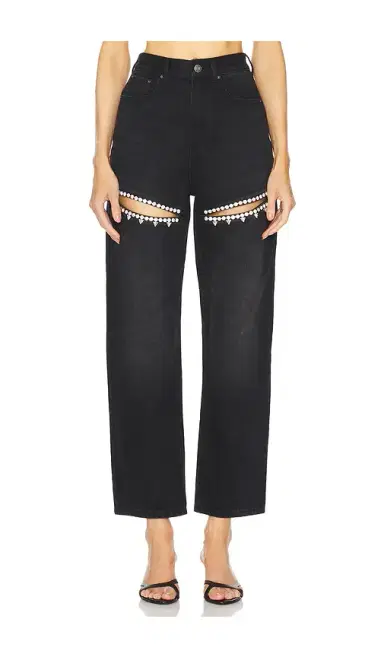 AREA Crystal Slit Jeans | Thumbnail 1