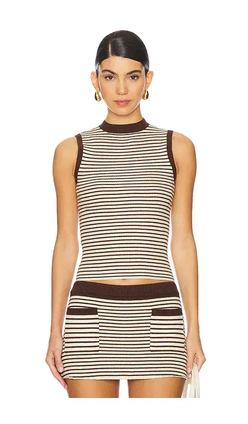 Frankies Bikinis Mila Cloud Knit Sleeveless Sweater Top
