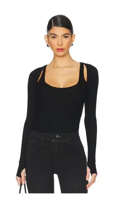 Michael Lauren Stanfield Long Sleeve Fitted Scoop Neck With Cutouts | Thumbnail 1 Michael Lauren Stanfield Long Sleeve Fitted Scoop Neck With Cutouts | Thumbnail 1