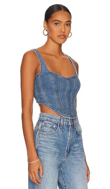 Bardot Denim Corset Bustier | Thumbnail 2