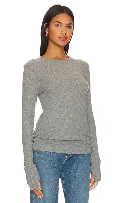 Enza Costa Cashmere Easy Cuffed Crew | Thumbnail 2