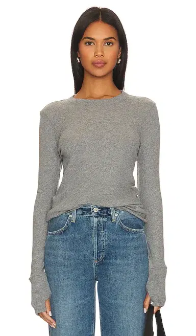 Enza Costa Cashmere Easy Cuffed Crew | Thumbnail 1