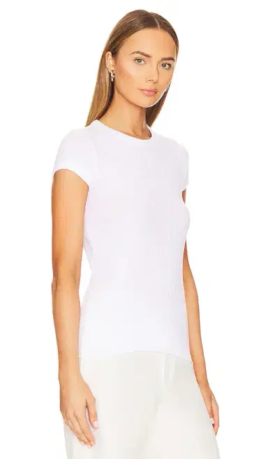 ENZA COSTA Pointelle Cap Sleeve Crew | Thumbnail 2 ENZA COSTA Pointelle Cap Sleeve Crew | Thumbnail 2