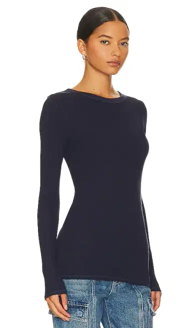 ENZA COSTA Silk Knit Long Sleeve Crew | Thumbnail 2
