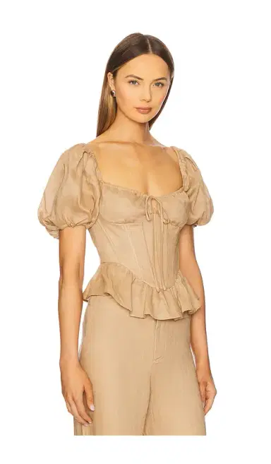 Bardot Esra Puff Sleeve Corset Top | Thumbnail 2 Bardot Esra Puff Sleeve Corset Top | Thumbnail 2