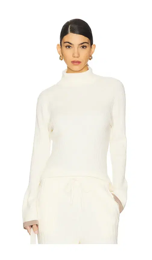 Varley Ravena Rib Knit High Neck Top