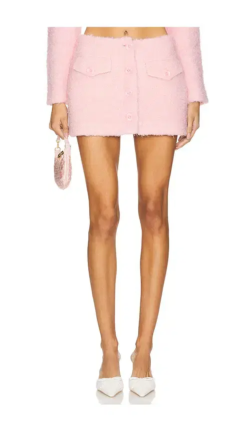 Yuhan Wang Fluffy Buttoned Mini Skirt