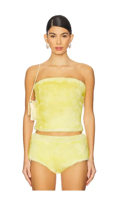 CULTNAKED Power Faux Fur Bandeau Top