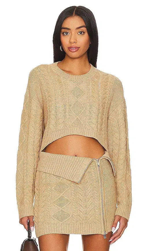 Camila Coelho Carmen Cropped Cable Crew