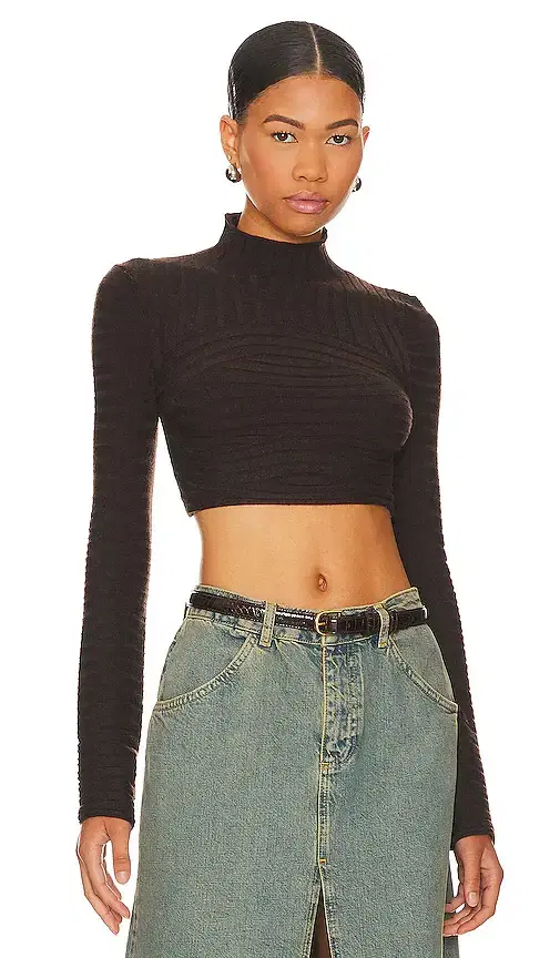 Dylan Wide Rib Cropped Sweater