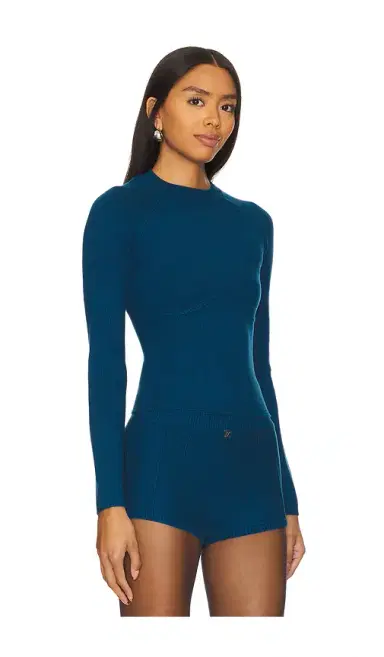 Fleur du Mal Knit Underbust Long Sleeve Top | Thumbnail 2