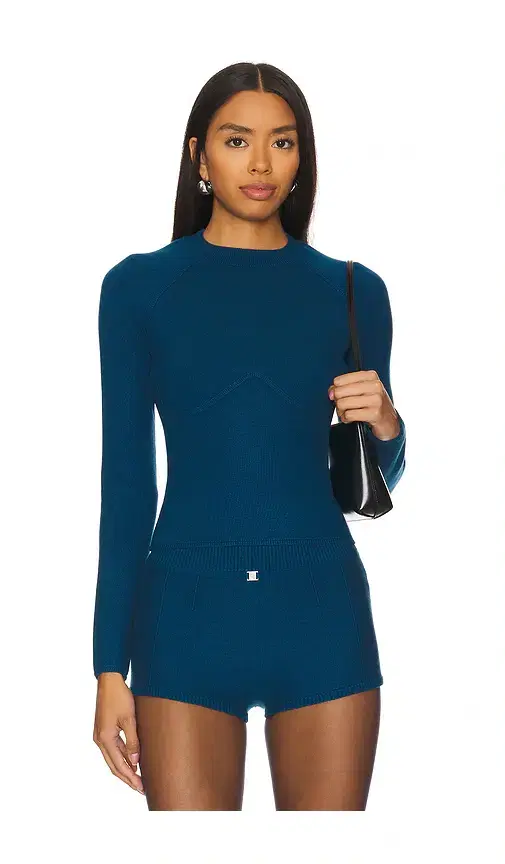 Fleur du Mal Knit Underbust Long Sleeve Top