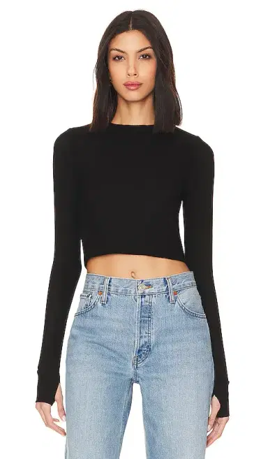 Michael Lauren Panama Long Sleeve Crop Top | Thumbnail 1 Michael Lauren Panama Long Sleeve Crop Top | Thumbnail 1