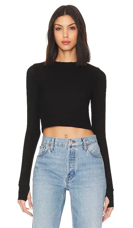 Panama Long Sleeve Crop Top