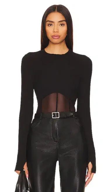 Michael Lauren Danton Rib Mesh Corset Top | Thumbnail 1 Michael Lauren Danton Rib Mesh Corset Top | Thumbnail 1