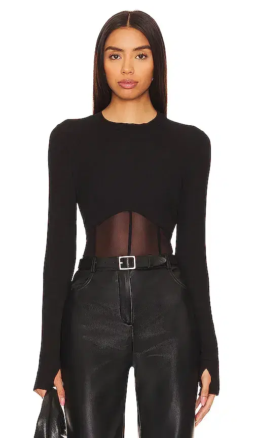 Danton Rib Mesh Corset Top