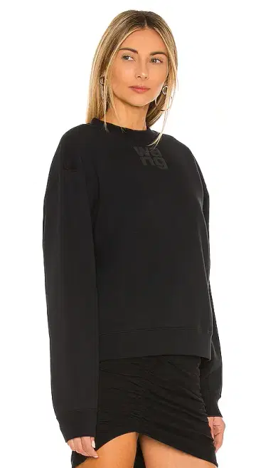 Alexander Wang Essential Terry Crew Sweatshirt W/ Puff Paint Logo | Thumbnail 2