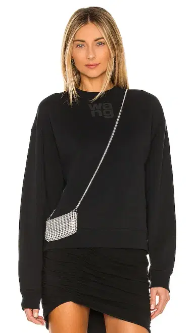 Alexander Wang Essential Terry Crew Sweatshirt W/ Puff Paint Logo | Thumbnail 1