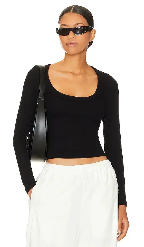Crown Scoop Long Sleeve Top