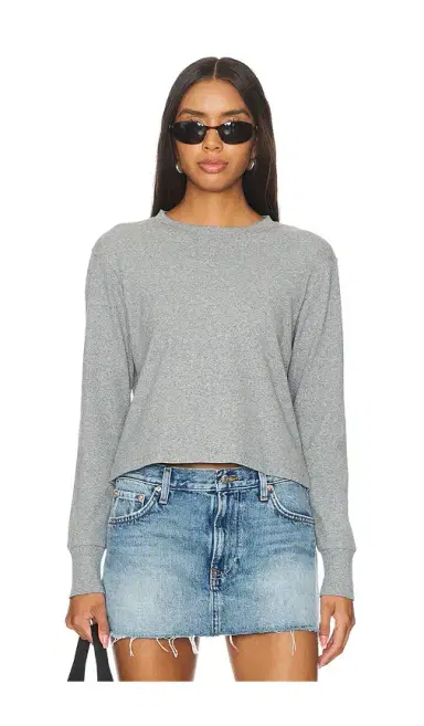 LNA Long Sleeve Cotton Rib Crew Tee | Thumbnail 1