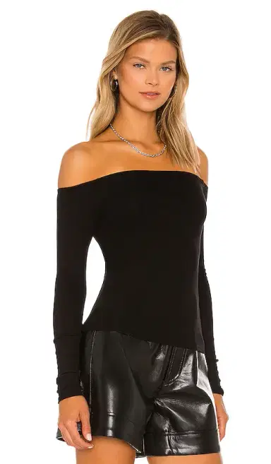 ENZA COSTA Silk Rib Off the Shoulder Long Sleeve Top | Thumbnail 2 ENZA COSTA Silk Rib Off the Shoulder Long Sleeve Top | Thumbnail 2