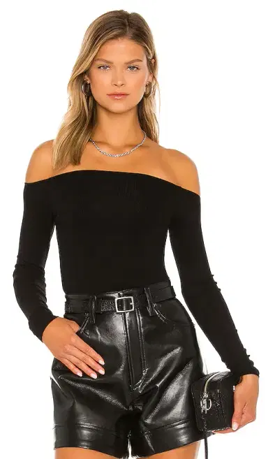 ENZA COSTA Silk Rib Off the Shoulder Long Sleeve Top | Thumbnail 1 ENZA COSTA Silk Rib Off the Shoulder Long Sleeve Top | Thumbnail 1