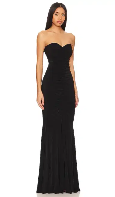 Norma Kamali Strapless Shirred Front Fishtail Gown | Thumbnail 2