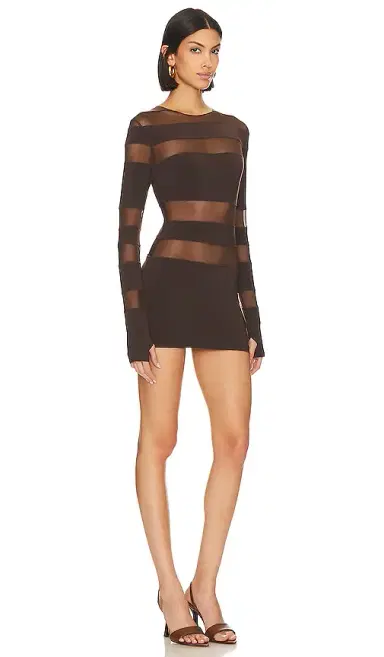 Norma Kamali Spliced Long Sleeve Pickleball Dress | Thumbnail 2