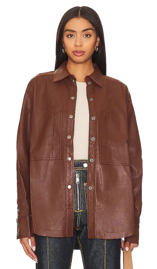 Easy Rider Faux Leather Shacket