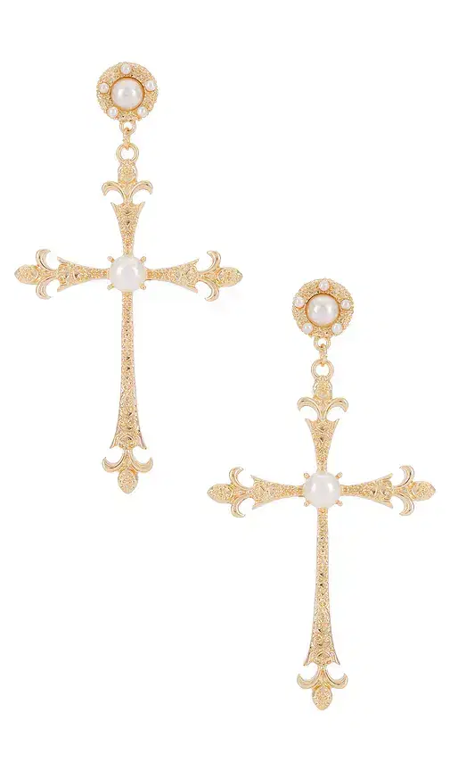 8 Other Reasons Grace Drop Cross Earrings