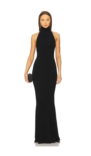 Norma Kamali Halter Fishtail Gown | Thumbnail 1 Norma Kamali Halter Fishtail Gown | Thumbnail 1