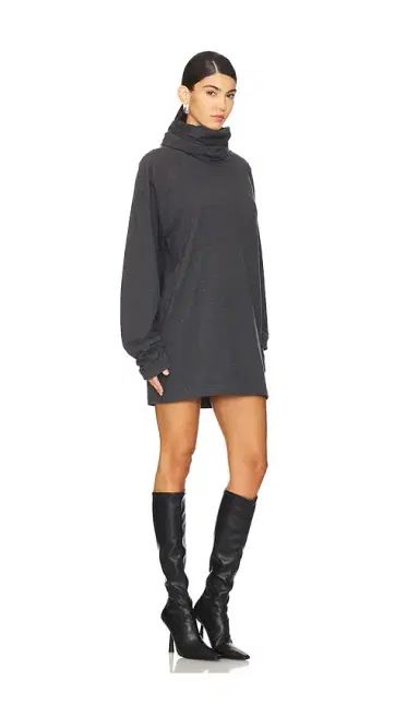 Norma Kamali Oversized Raglan Sleeve Turtleneck Mini Dress | Thumbnail 2 Norma Kamali Oversized Raglan Sleeve Turtleneck Mini Dress | Thumbnail 2