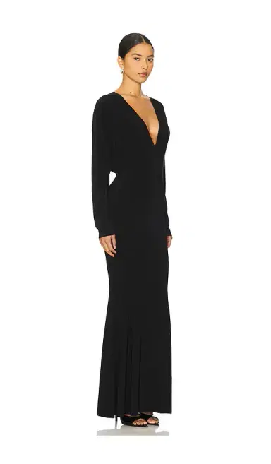 Norma Kamali Dolman V Neck Fishtail Gown | Thumbnail 2 Norma Kamali Dolman V Neck Fishtail Gown | Thumbnail 2