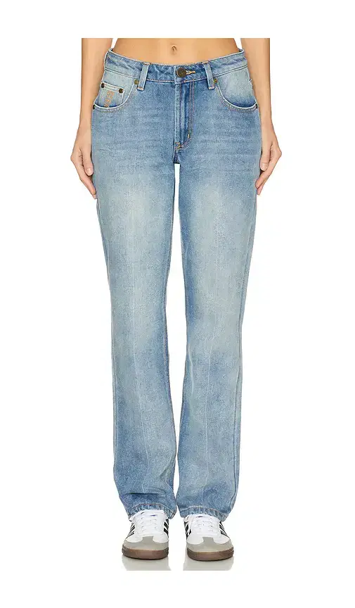 One Teaspoon Truckers Mid Waist Straight Leg Jeans