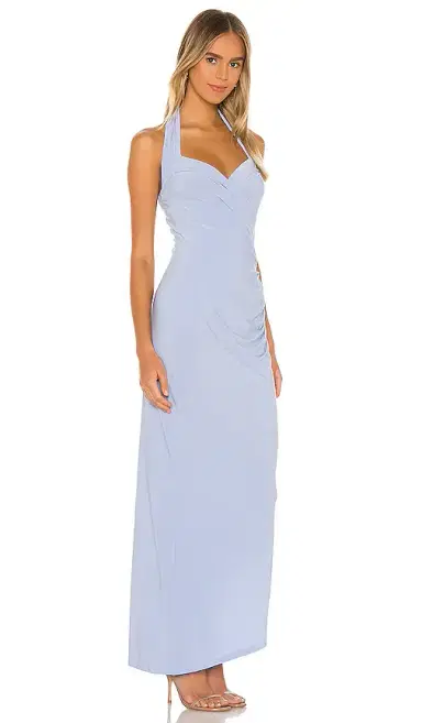 Norma Kamali x REVOLVE Halter Sweetheart Side Drape Gown | Thumbnail 2 Norma Kamali x REVOLVE Halter Sweetheart Side Drape Gown | Thumbnail 2