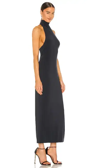 Norma Kamali Halter Turtle Side Slit Gown | Thumbnail 2