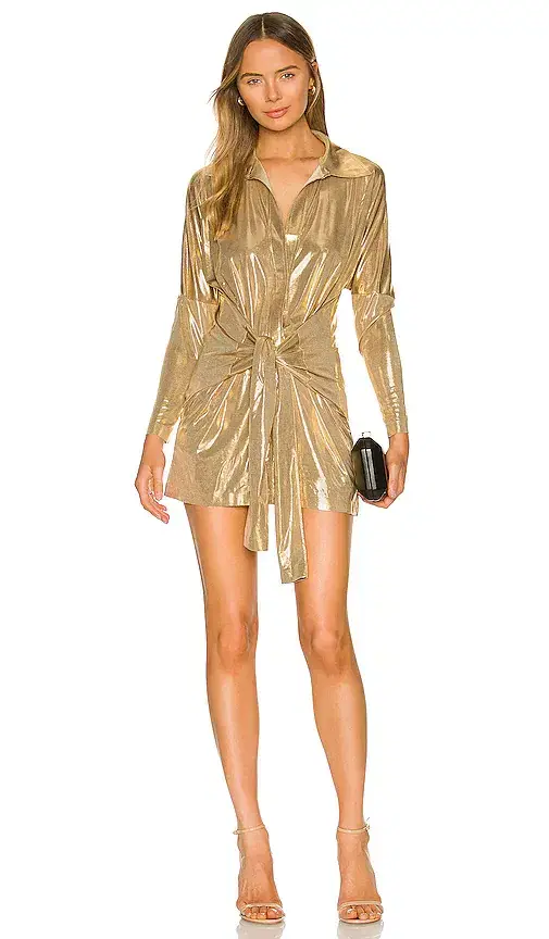 Norma Kamali TY Front NK Shirt Mini Dress
