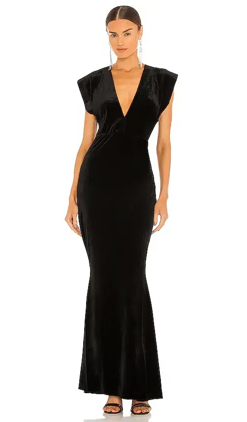 Norma Kamali V Neck Rectangle Gown