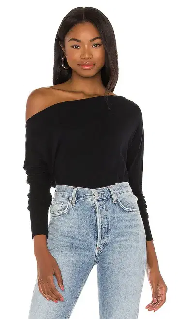 ENZA COSTA Cashmere Cuffed Off Shoulder Long Sleeve Top | Thumbnail 1 ENZA COSTA Cashmere Cuffed Off Shoulder Long Sleeve Top | Thumbnail 1