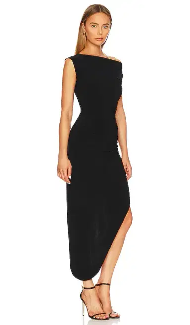 Norma Kamali Drop Shoulder Side Drape Gown | Thumbnail 2 Norma Kamali Drop Shoulder Side Drape Gown | Thumbnail 2