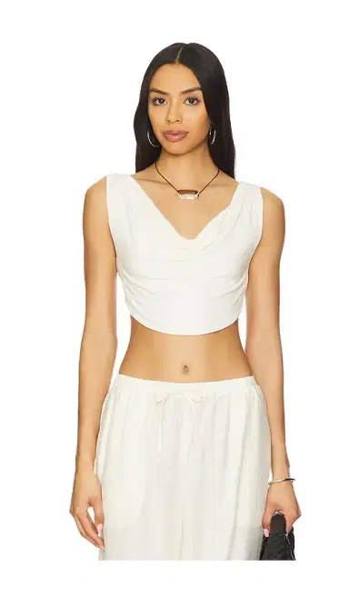 Indah Maha Solid Cowl Neck Vest Top | Thumbnail 1 Indah Maha Solid Cowl Neck Vest Top | Thumbnail 1