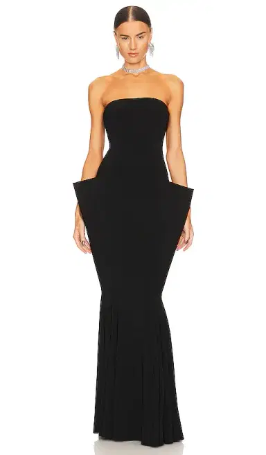 Norma Kamali Strapless Wing Fishtail Gown | Thumbnail 1 Norma Kamali Strapless Wing Fishtail Gown | Thumbnail 1