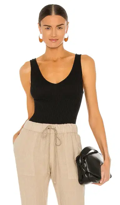 ENZA COSTA Military Rib U Neck Tank | Thumbnail 1