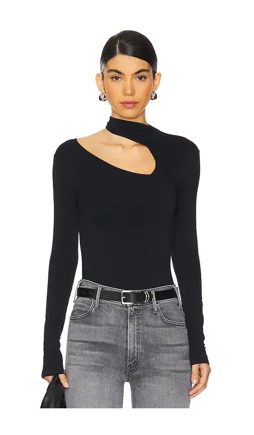 x Intimately FP Cut It Out Seamless Long Sleeve Top In Black